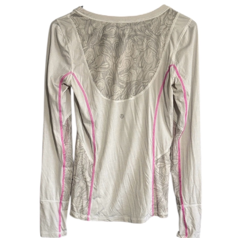 Lululemon Women's Long Sleeve Top with Pink Accents